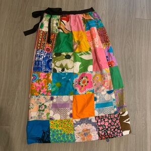 Vintage Alice Polynesian Fashions Wrap Skirt Boho Hippie Festival Patchwork